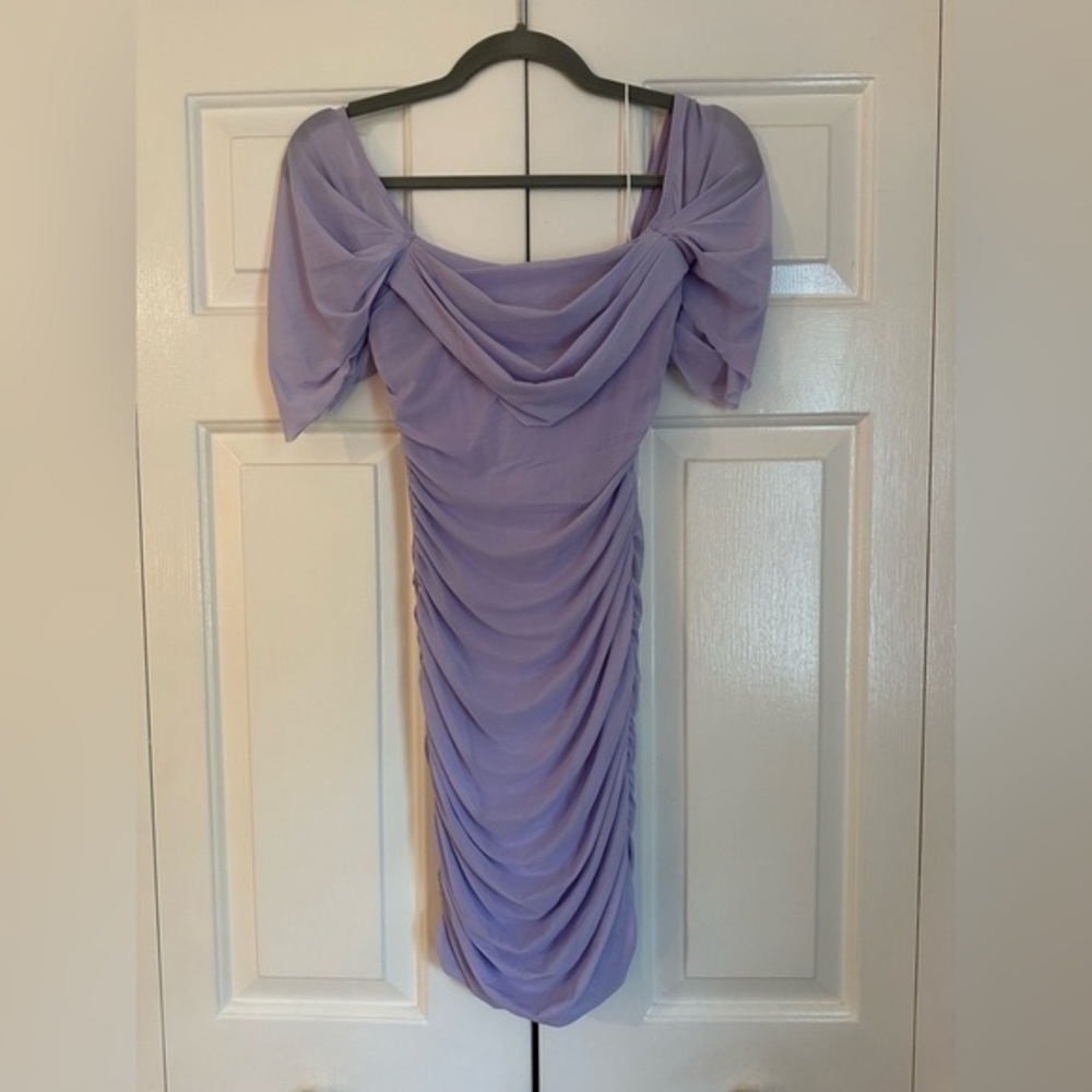 NWT HELLO MOLLY LILAC CORSET TOP RUCHED MINI DRESS - Size 4 SKU:189